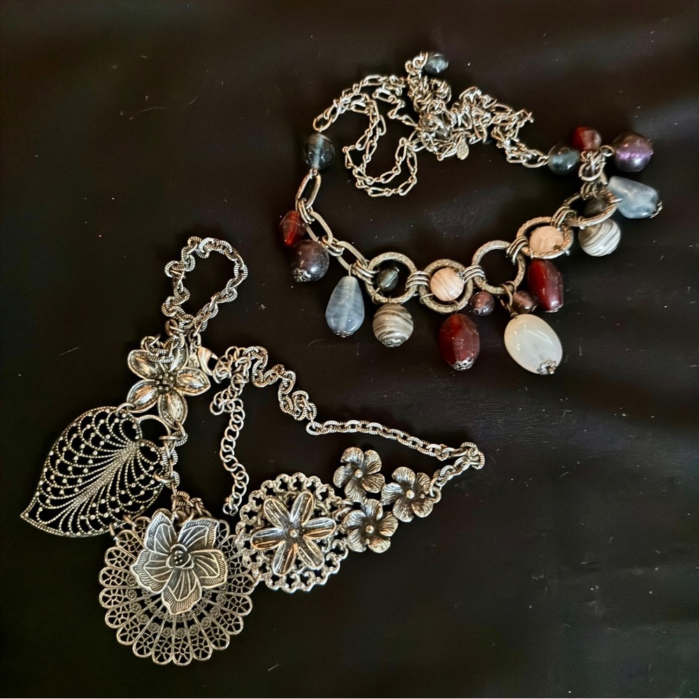 Premier Design Elegant Silver and Multicolor Charm Necklace